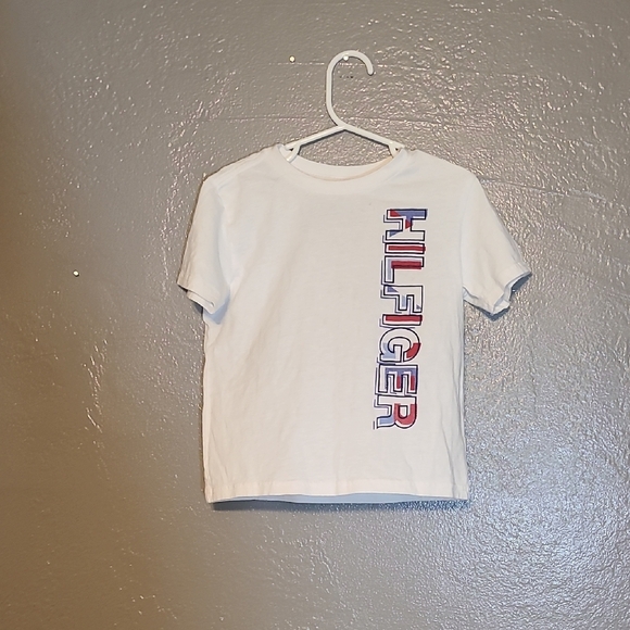 Tommy Hilfiger White Short Sleeve Tee Kids Unisex Size 4 EUC - Picture 1 of 8